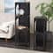 Black Metal 2 & 3 Shelf Storage Shelving Unit with Arched Openings, 2ct.